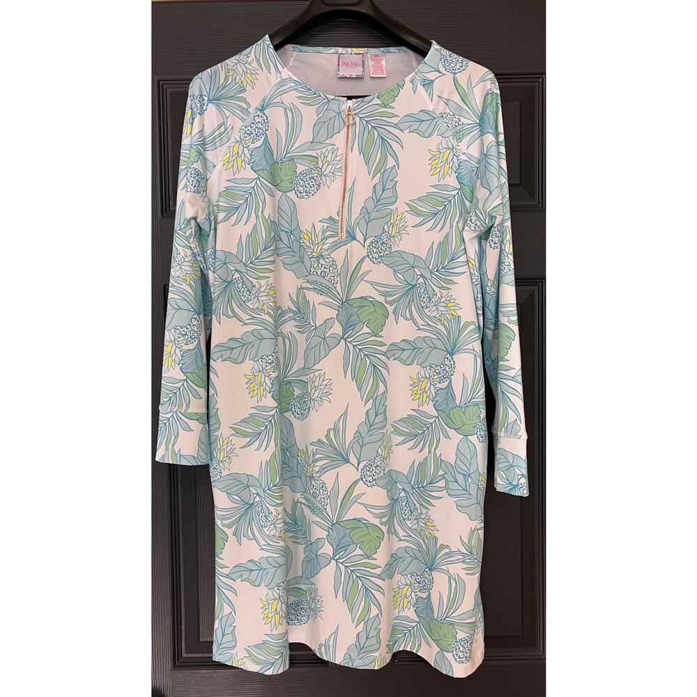 Stella Parker Collection Pineapple Print Dress Tunic Women’s XL‎ Zip Neck